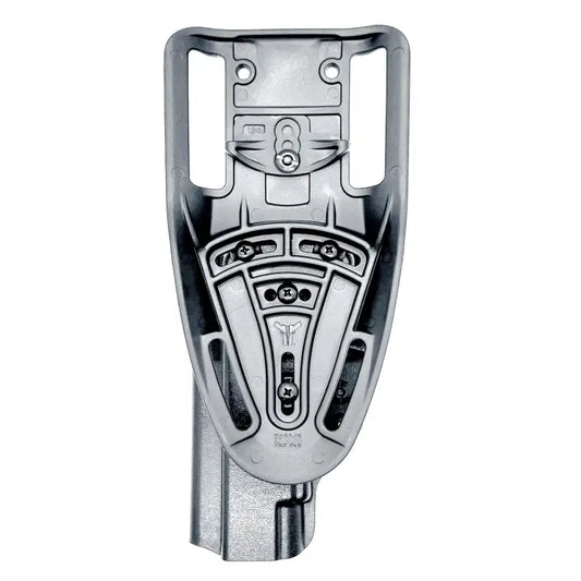 Silver-colored gun holster from Four Brothers Holsters for Glock 34 Duty & Competition