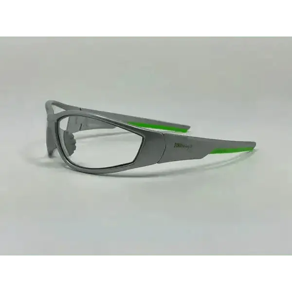 SILVER & GREEN ULTRAFLEX (CLEAR) SAFETY GLASSES WITH HARD CASE - Chief Miller Apparel