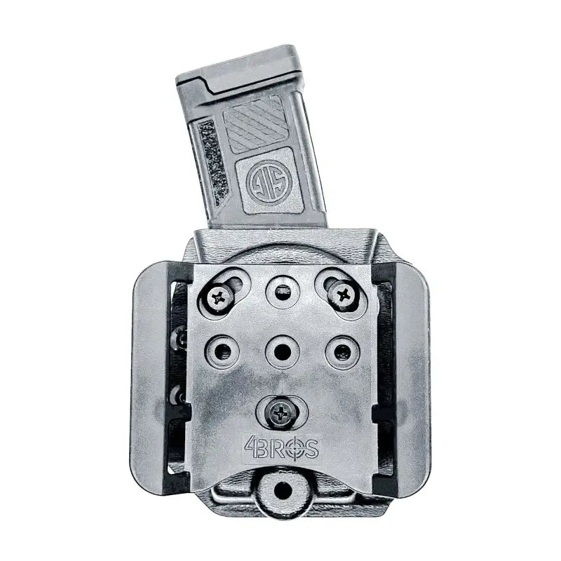 Silver gun magazine holster for Sig Sauer MPX, durable magazine holster for Sig Sauer firearms