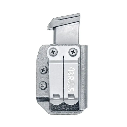 Silver gun magazine holster for P365-FUSE IWB by Four Brothers Holsters