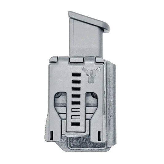 Silver magazine holster for Glock 9mm by Four Brothers Holsters, durable magazine carrier