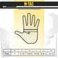 Simple line drawing of an open hand with measurements for M-Tac Gloves Soft Shell Thinsulate