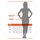 Size chart for Women’s Flex-Fit Compression Shorts, perfect for obstacle racers