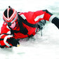 Skater in red gear showcasing ARM-LOC Rescue System for effective water rescues