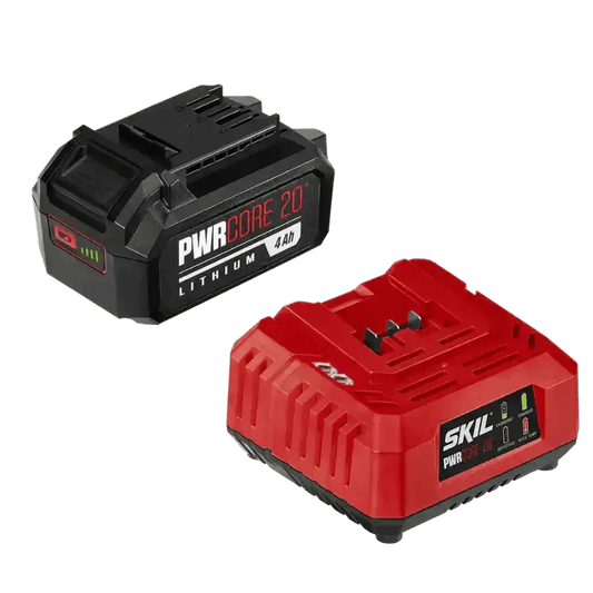 SKIL PWR CORE 20 20V Battery and Charger Starter Kit with red charging base