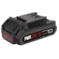 Black PWRCORE 20 lithium battery pack with red accents in SKIL CB5197B-21 Charger Starter Kit