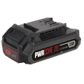 Black PWRCORE 20 lithium battery pack with red accents in SKIL CB5197B-21 Charger Starter Kit