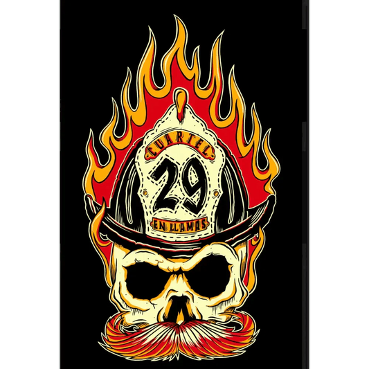 Chief Miller Skull in Flames Apparel