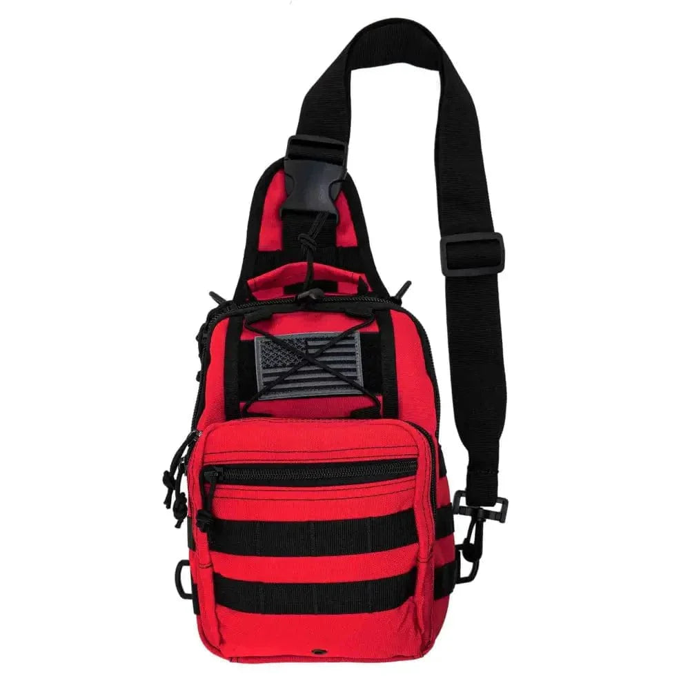 Chief Miller Equipment Bags & Cases Sling Backpack, Bleeding Control Sling Bag, Over The Shoulder Sling Backpack, MOLLE Bag for First Aid Day Pack - Red Apparel