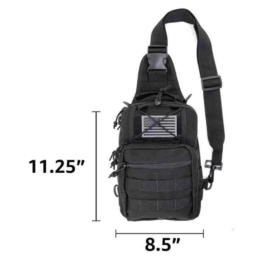 Chief Miller Equipment Bags & Cases Sling Backpack, Bleeding Control Sling Bag, Over The Shoulder Sling Backpack, MOLLE Bag for First Aid Day Pack - Black Apparel