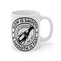 White ceramic Smooth is Fast Mug with logo, ideal for first responders and firefighters