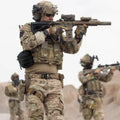 Soldiers in camouflage gear holding rifles for emergency response and first responders