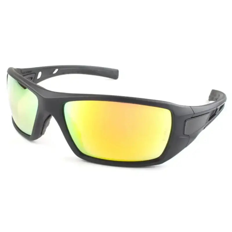 METEL M30 Safety Sunglasses with yellow-orange mirrored lenses and matte black frame