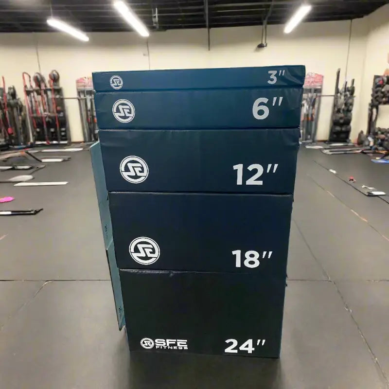 Stackable SFE Foam Plyo Box 5-Piece Set for versatile workouts and training