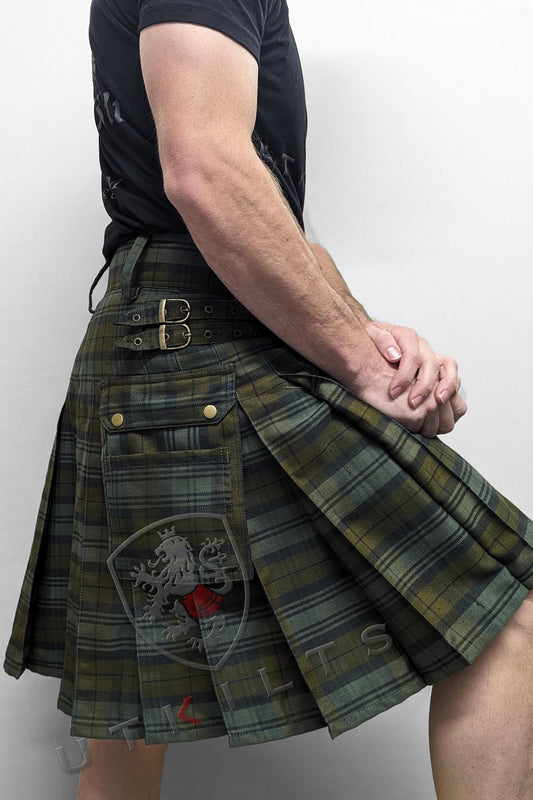 Chief Miller Standard Black Watch Weathered Tartan Utility Kilt Apparel