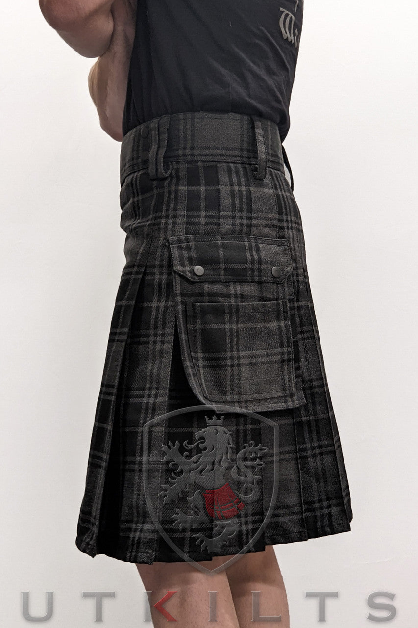 Standard Highlander Gray Tartan Utility Kilt