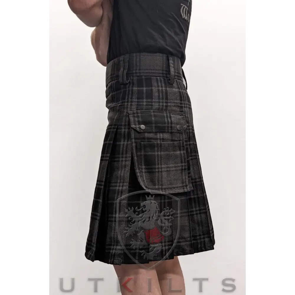 Standard Highlander Gray Tartan Utility Kilt - Chief Miller Apparel