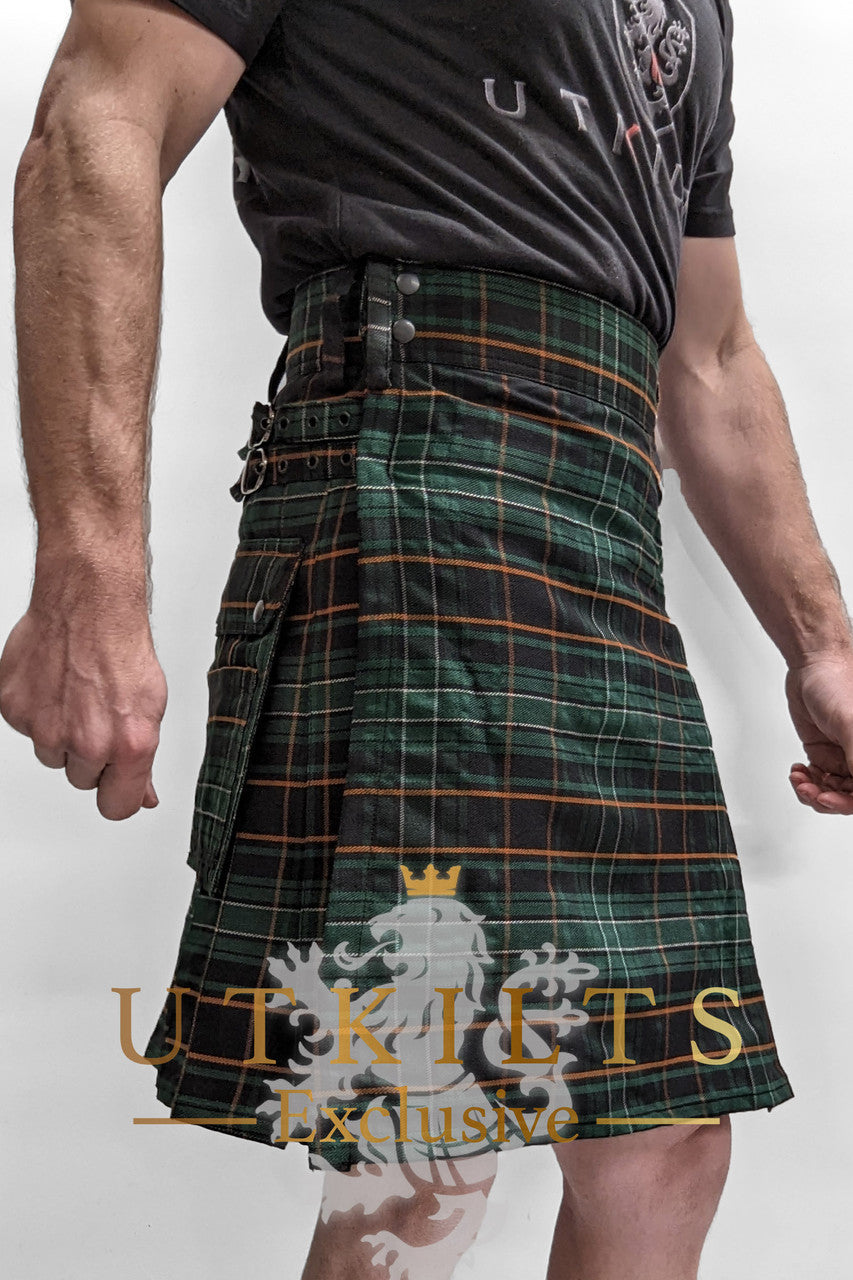 Standard Irish Black Tartan Utility Kilt