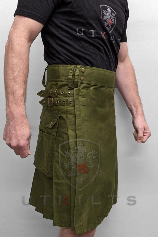 Chief Miller Standard Olive Green Utility Kilt Apparel