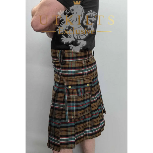 Standard Scottish National Weathered Tartan Utility Kilt - Chief Miller Apparel