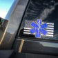 Paramedic Flag decal featuring Star of Life EMS symbol on American flag background