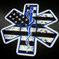 Chief Miller Decal STAR OF LIFE American Flag w Rod of Asclepius - Decal Apparel