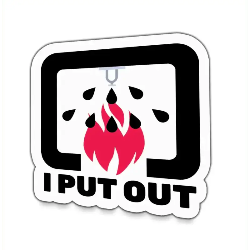 NFPA Sticker featuring a fire extinguisher icon with I PUT OUT text for firefighters