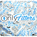 Sticker design for OnlyFitters featuring black and blue lettering for first responders
