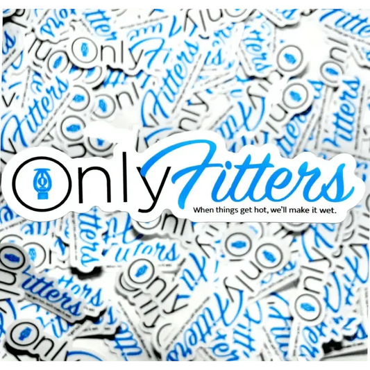 Sticker design for OnlyFitters featuring black and blue lettering for first responders