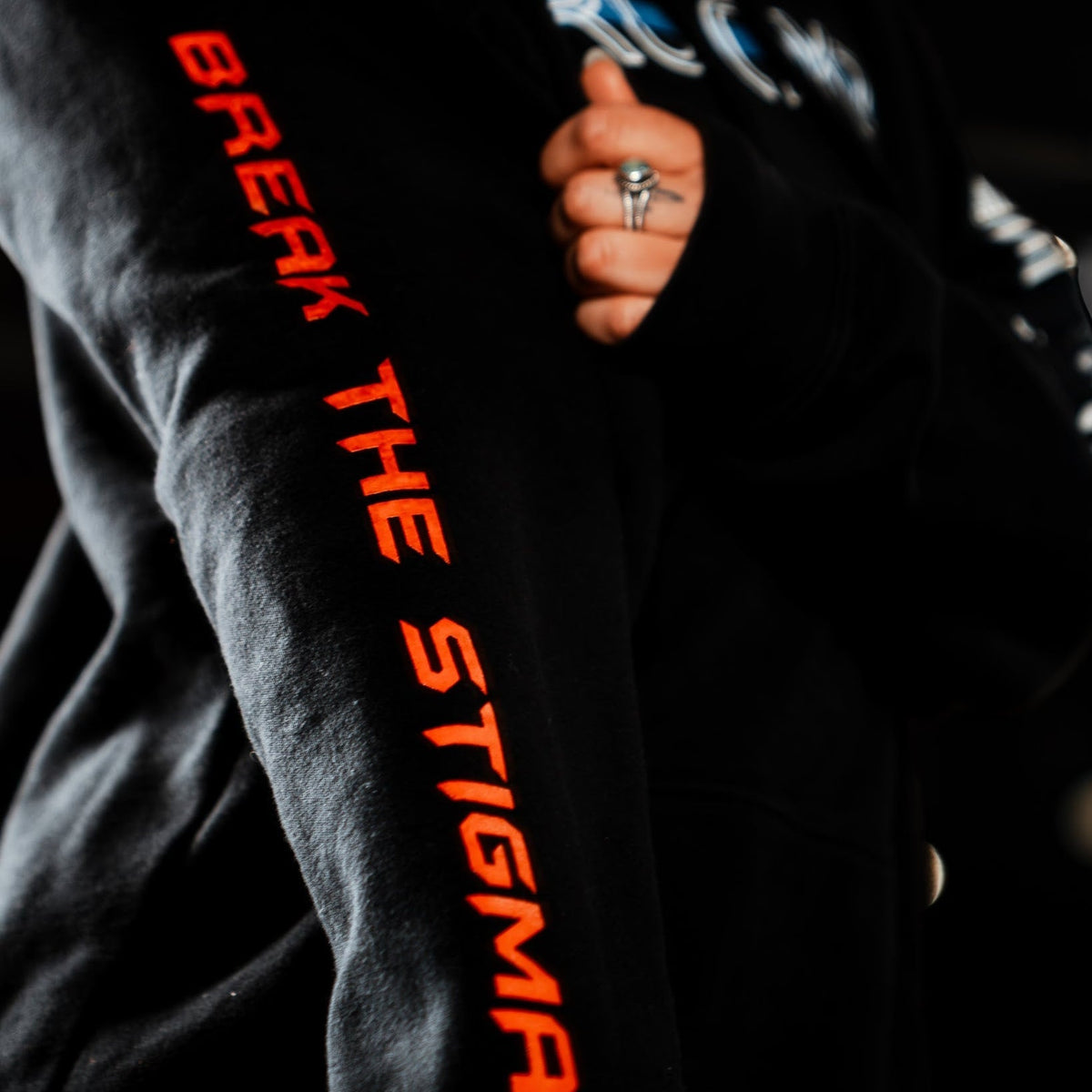 Stigma-Breaking Hoodie- Blue Line - view 5