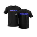 Black Stigma-Breaking Unisex Tee featuring RU OK and HEROES NEED SAVING TOO for mental health