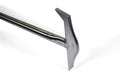 Metal hoe with long handle and spade tip, ideal for versatile stitching tasks