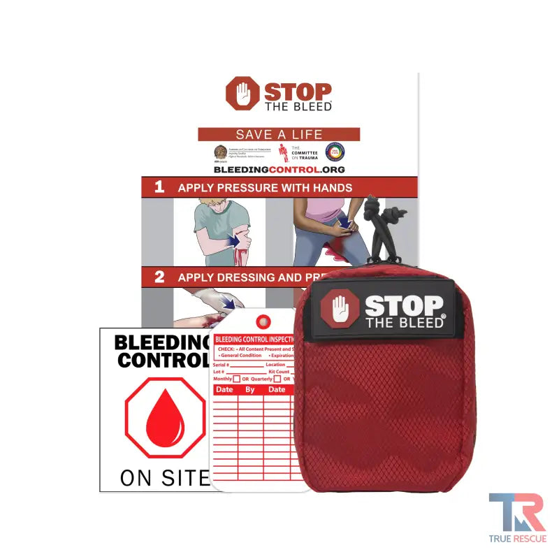 Stop the Bleed kit for schools with C-A-T tourniquet and instructional materials