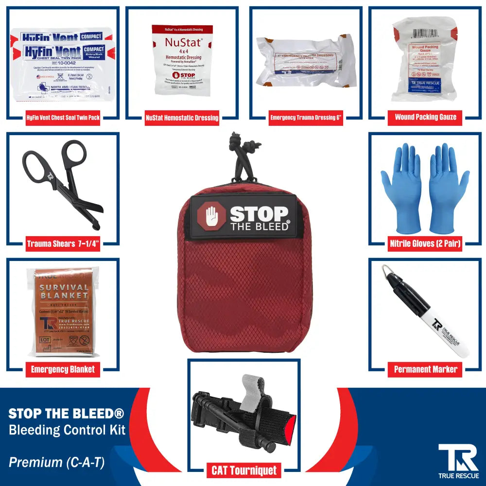 STOP THE BLEED Bleeding Control Kit - Premium (C-A-T®) with NuStat / Black - Bleeding Control Kit