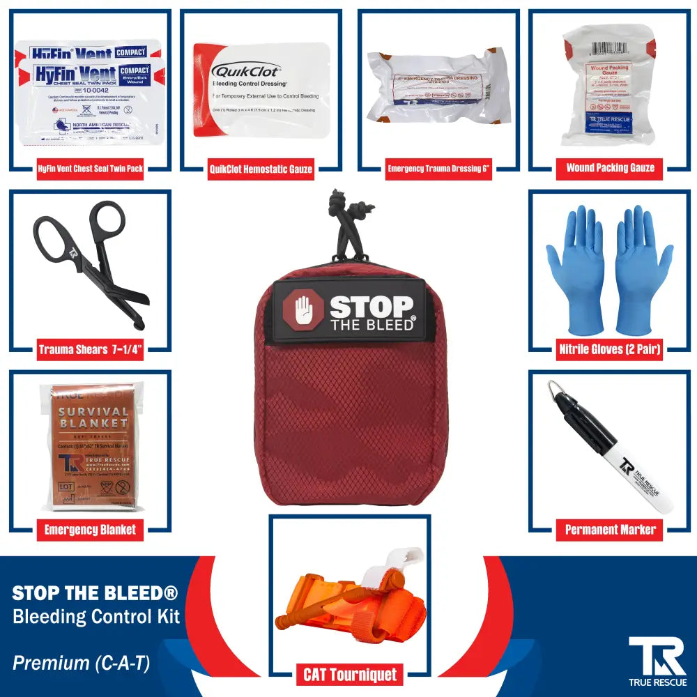 STOP THE BLEED Bleeding Control Kit - Premium (C-A-T®) with QuikClot / Orange - Bleeding Control Kit