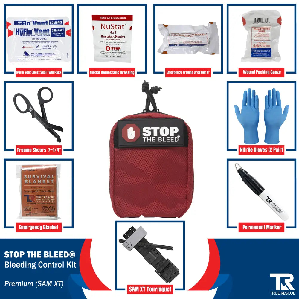 STOP THE BLEED Bleeding Control Kit - Premium (SAM XT) with NuStat / Black - Bleeding Control Kit