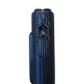 Black electronic device with textured sides and button in Streamlight HL 5-X Flashlight Holder