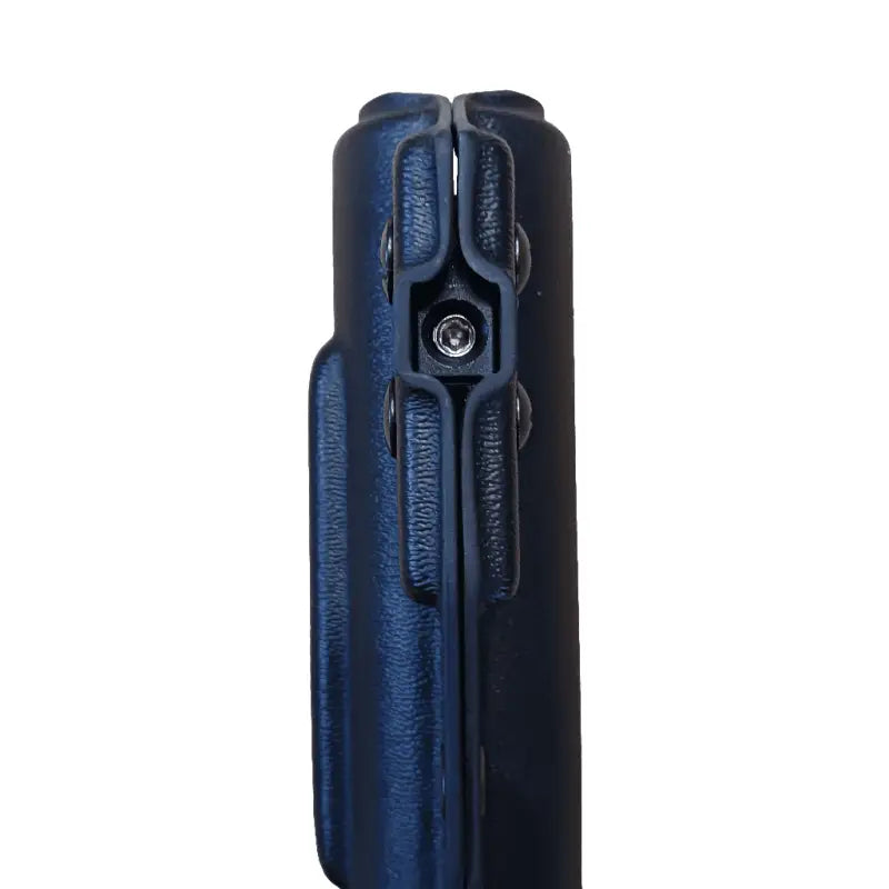 Black electronic device with textured sides and button in Streamlight HL 5-X Flashlight Holder