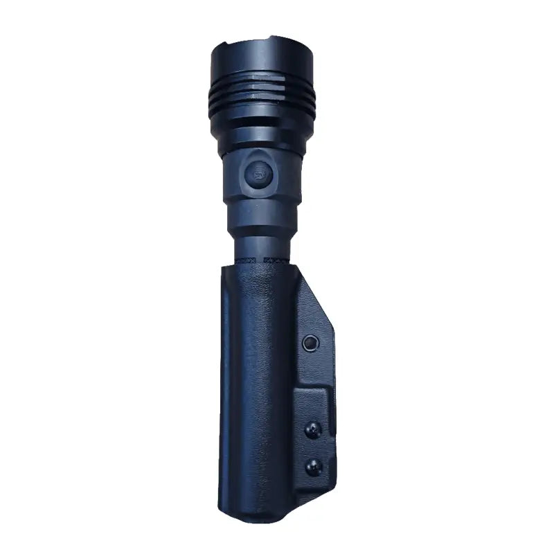 Black tactical flashlight with integrated holster for Streamlight HL 5-X Flashlight Holder