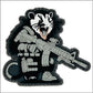 Cartoon Tactical Possum in gear with rifle - Street Cat Collection Patch 3 design