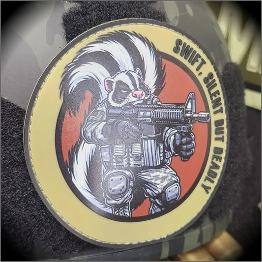 ’Street Cat Collection’ Patch 4 - ’Swift Silent But Deadly’ - Tactical Skunk - 4’’ PVC/Sublimated Patch - Patches