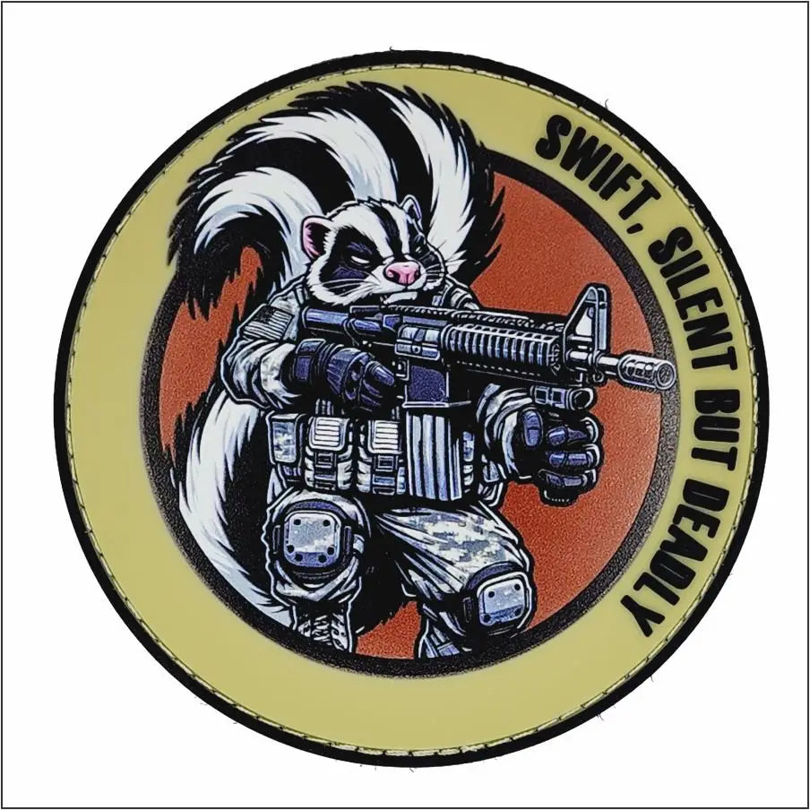 ’Street Cat Collection’ Patch 4 - ’Swift Silent But Deadly’ - Tactical Skunk - 4’’ PVC/Sublimated Patch - Patches