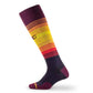 Striped athletic sock in burgundy, yellow, orange, and navy - Marathon Fiery Skies