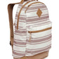 Striped ECHO EDC Backpack with brown leather trim, ideal for concealed carry needs