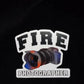 Stylized Fire Photographer logo with camera icon for weather-resistant helmet decal