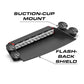 Suction-cup mounted Fusion-S 2X Dash Light with pattern capable flashback shield