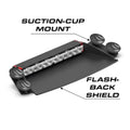 Suction-cup mounted Fusion-S 2X Dash Light with pattern capable flashback shield