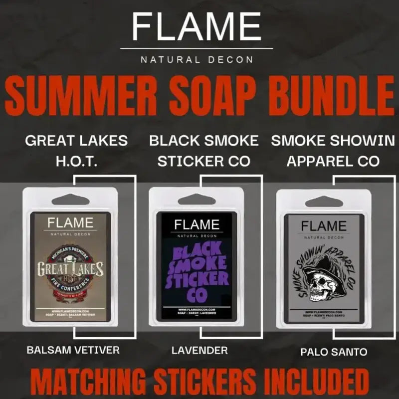 Summer soap bundle with Flame Original scent in Seasonal Decon Soap Bundle