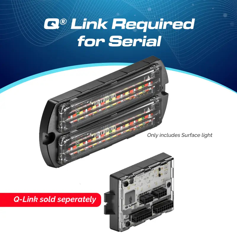 Feniex Q Series Flat Dual Surface Mount with surface light and control module for light heads