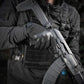 Tactical AK-style rifle with M-Tac Gloves Police Gen.2 for enhanced performance